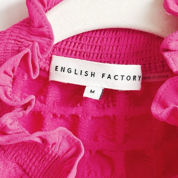 ENGLISH FACTORY Pink Bubble Mock Neck Top M - Picture 7 of 7